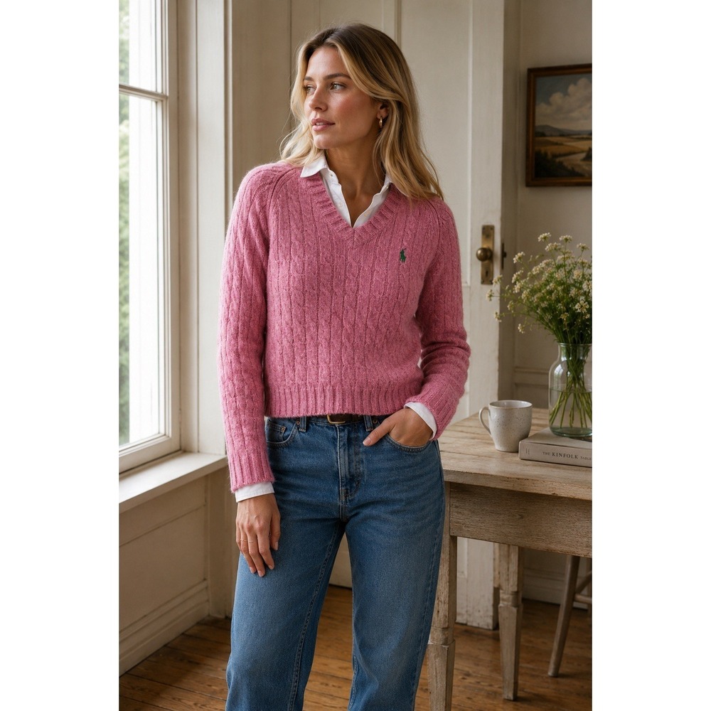 VTG Abercrombie & Fitch Shetland Wool Cashmere Sweater M Preppy AB11